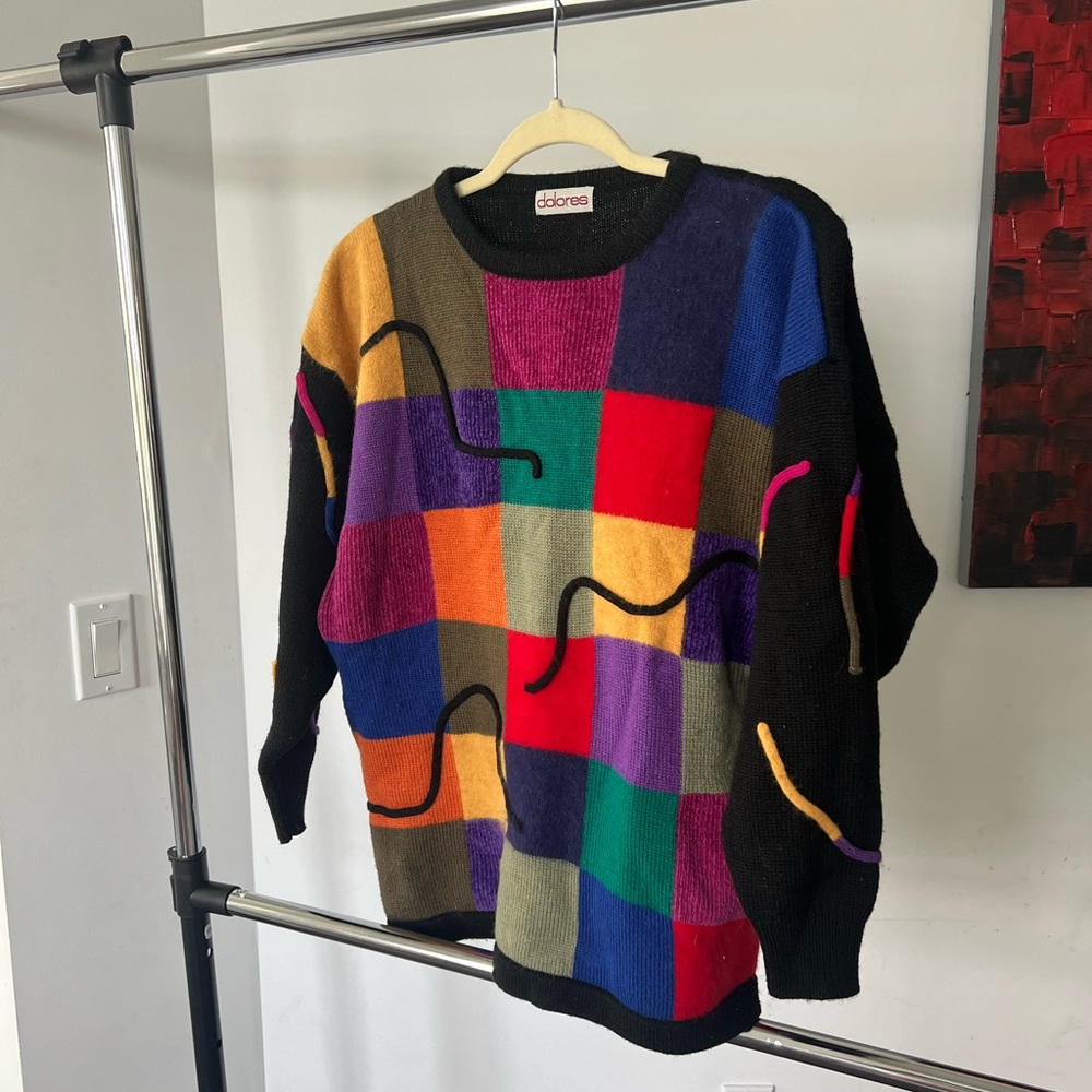 Vintage Diadora Multicolor Patchwork Sweater